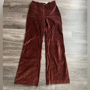 Aritzia Wilfred brown velvet wide leg pants